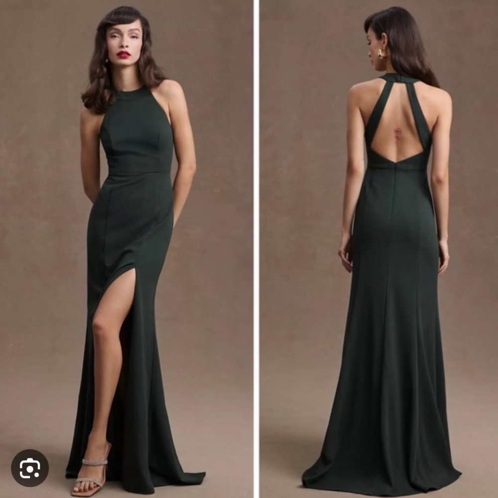 BHLDN Dark Green Maxi Dress